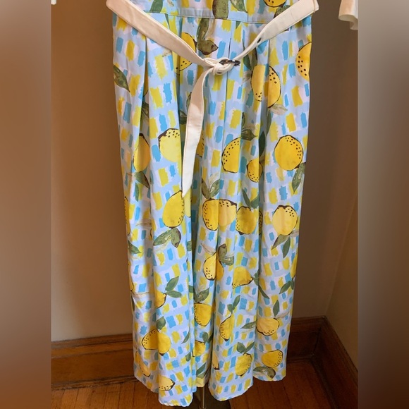 eShakti Lemon Print Dress retro homemaker traditional fun print midi - Picture 2 of 11